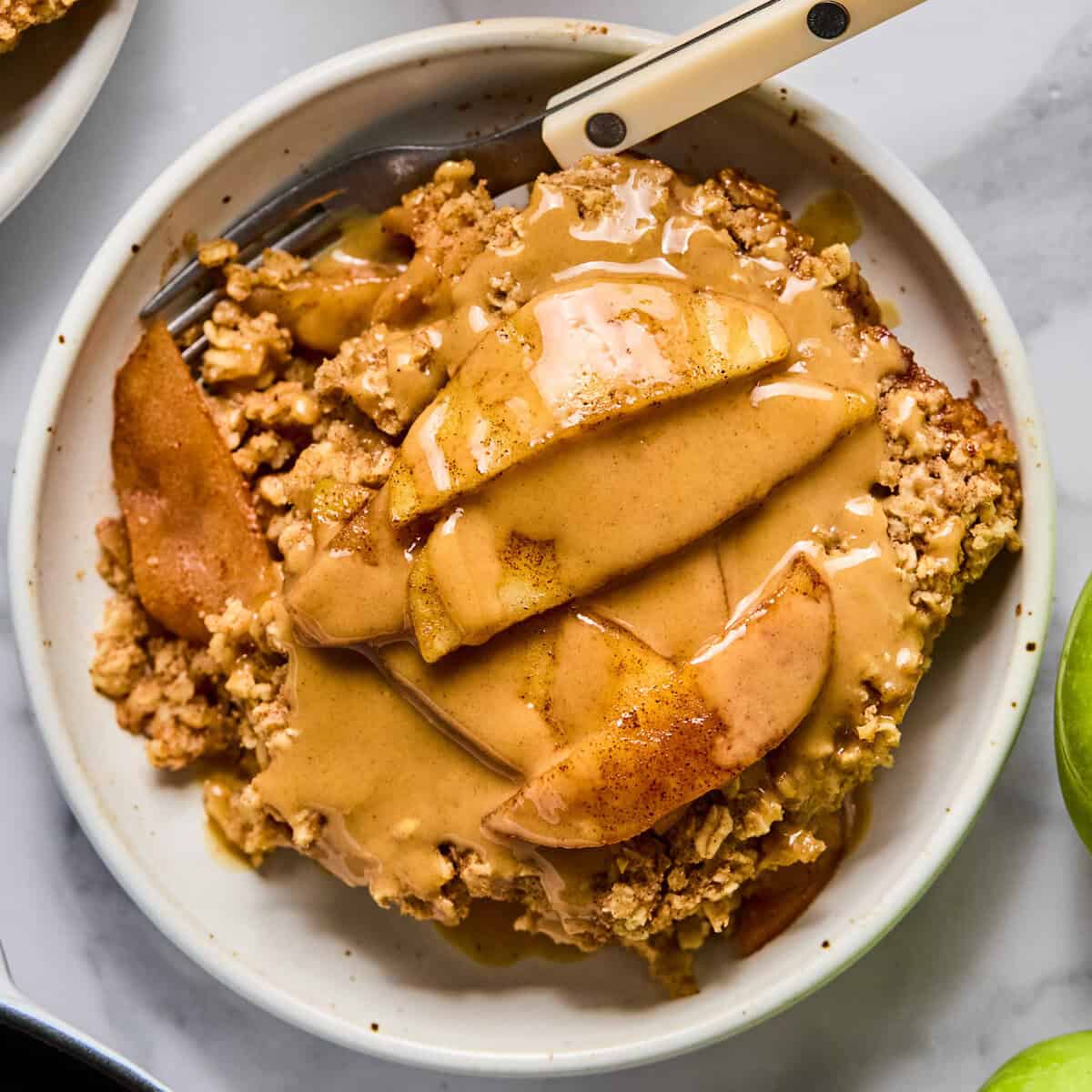 Baked Apple Oatmeal w/ Peanut Butter Caramel Baked Apple Oatmeal w/ Peanut Butter Caramel