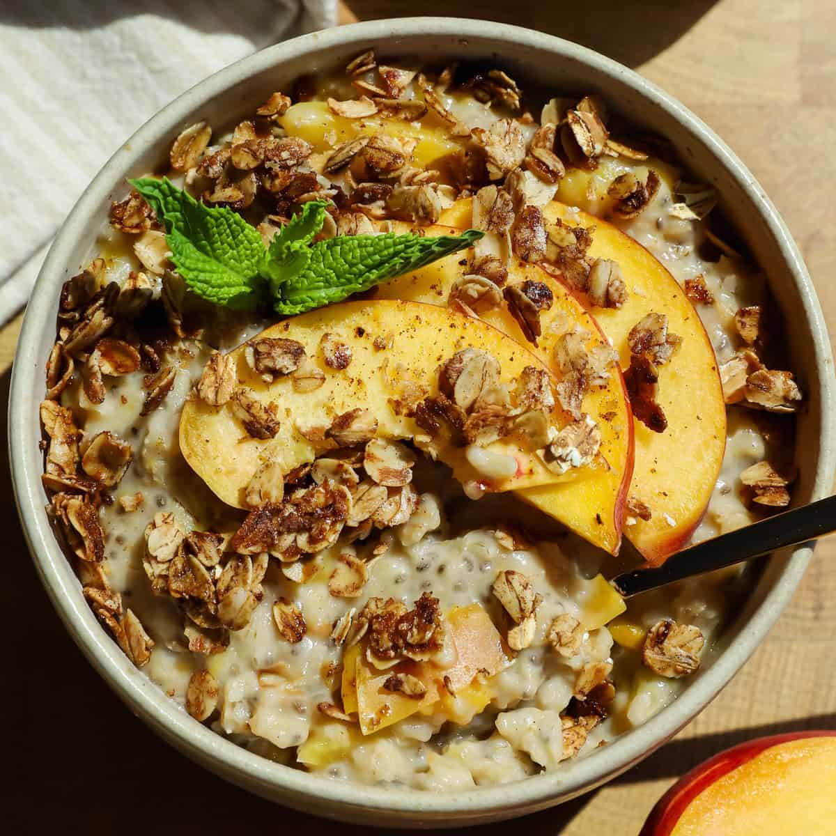 Peach Cobbler Oatmeal – Fit Foodie Finds Peach Cobbler Oatmeal – Fit Foodie Finds