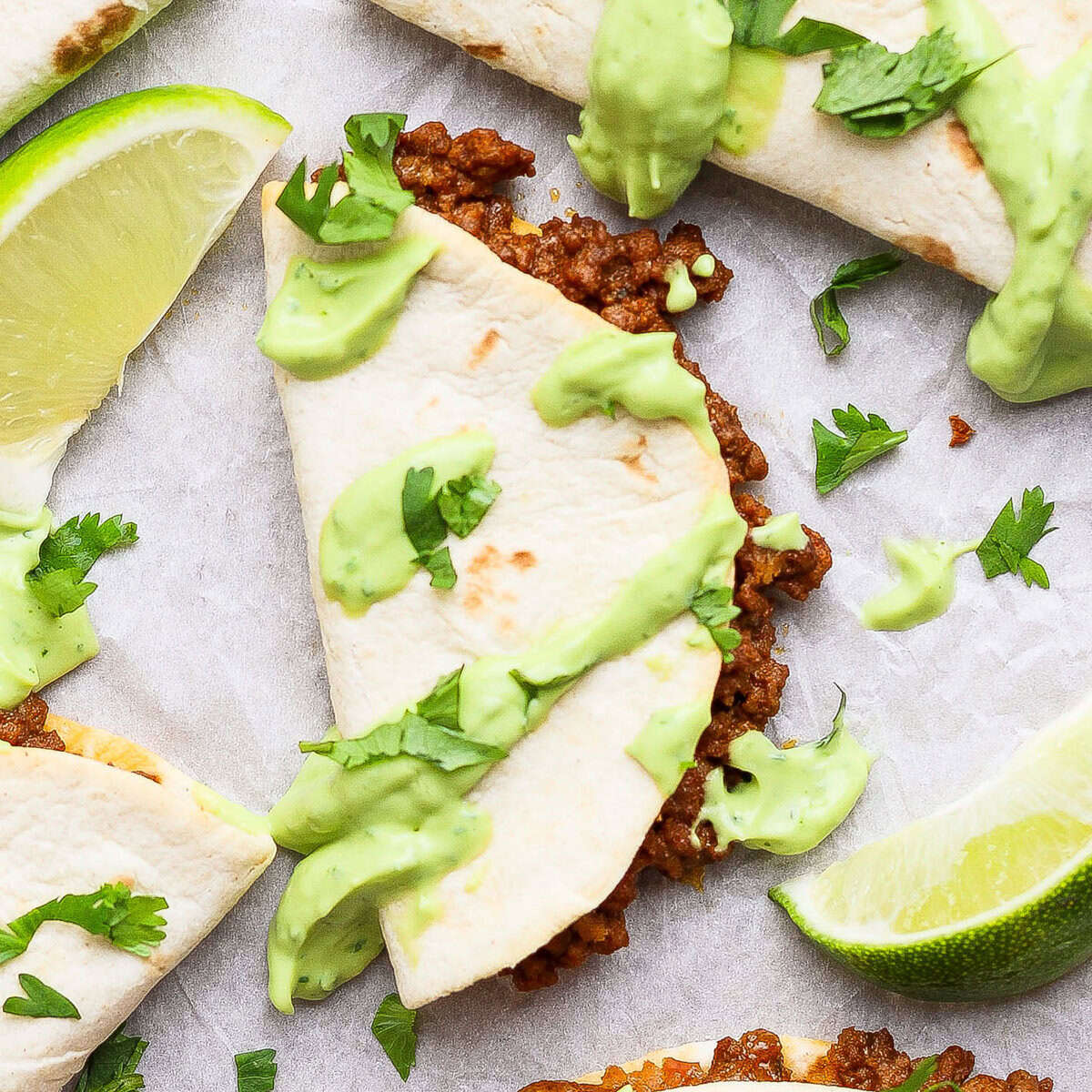 Sheet Pan Tacos with Avocado Crema Sheet Pan Tacos with Avocado Crema